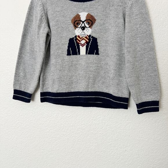 [Janie and Jack] Classic Heather Gray The Bulldog Sweater Crew Neck Size 18-24M - Picture 7 of 12